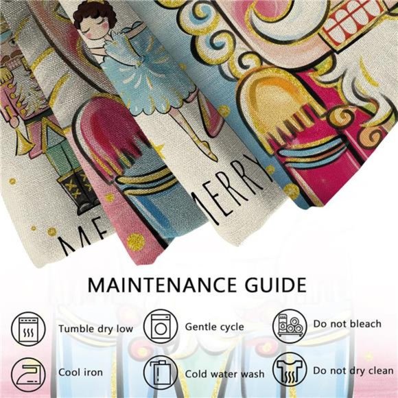 Set of 4 Merry Christmas Nutcracker Decorative Throw Pillow Covers 18x18 Inch - Picture 6 of 8